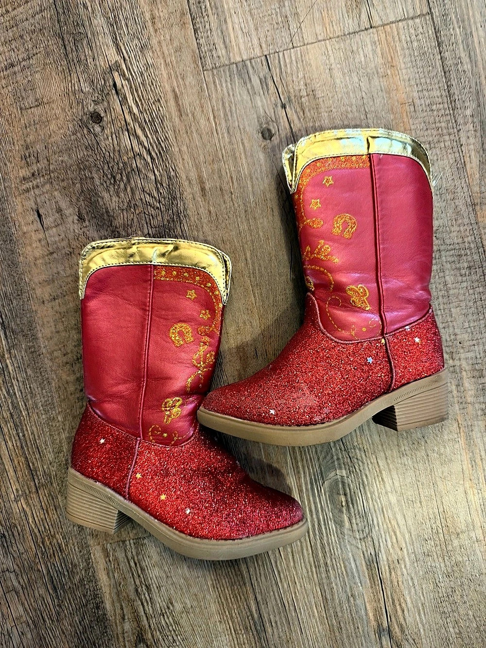 Disney Jessie Glitter Western Boots Girls US 9/10